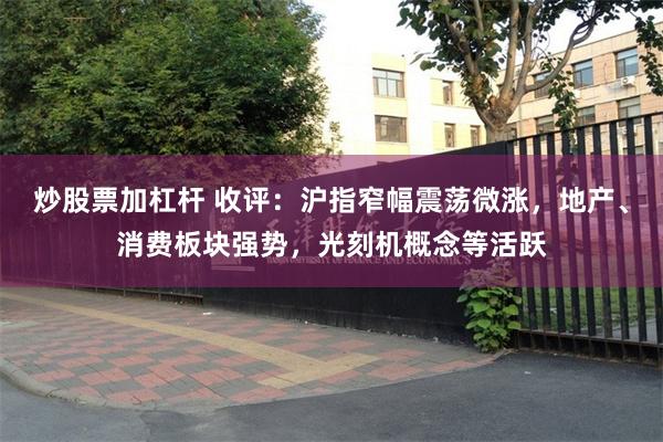 炒股票加杠杆 收评：沪指窄幅震荡微涨，地产、消费板块强势，光刻机概念等活跃