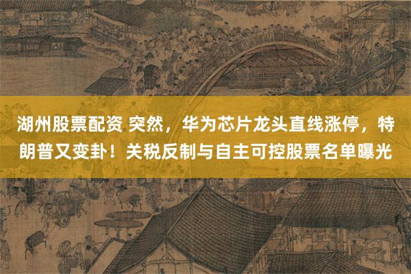 湖州股票配资 突然，华为芯片龙头直线涨停，特朗普又变卦！关税反制与自主可控股票名单曝光