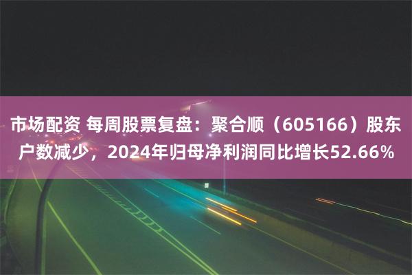 市场配资 每周股票复盘：聚合顺（605166）股东户数减少，2024年归母净利润同比增长52.66%