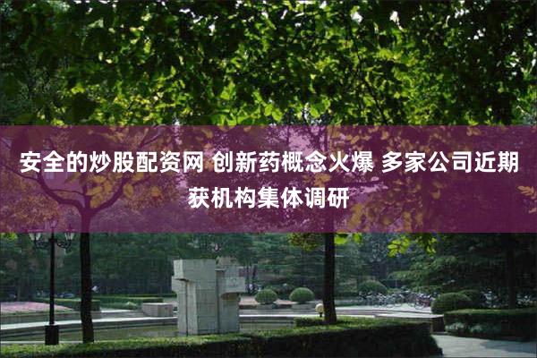 安全的炒股配资网 创新药概念火爆 多家公司近期获机构集体调研