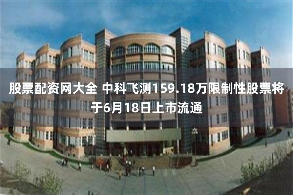 股票配资网大全 中科飞测159.18万限制性股票将于6月18日上市流通