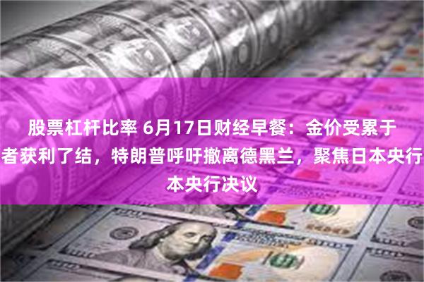 股票杠杆比率 6月17日财经早餐：金价受累于交易者获利了结，特朗普呼吁撤离德黑兰，聚焦日本央行决议