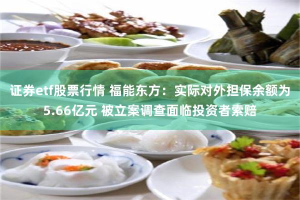 证券etf股票行情 福能东方：实际对外担保余额为5.66亿元 被立案调查面临投资者索赔